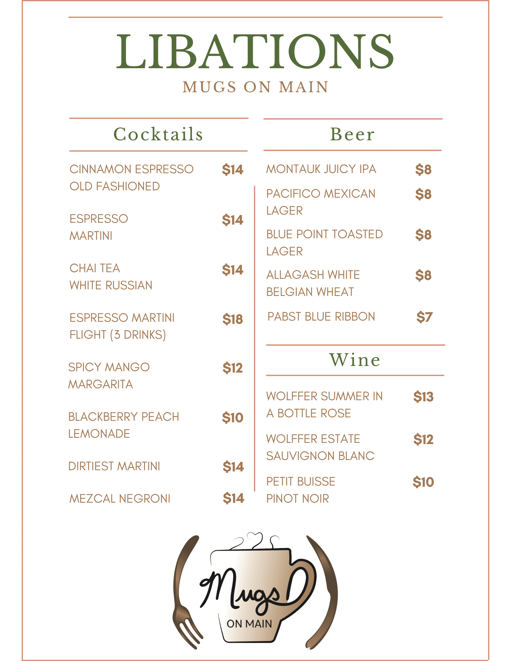 Menu Page 1